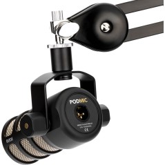 RDE PodMic Microphone -57dBVPascal Cardioid Black/Silver | Superior Sound Quality for Podcasts & Streaming